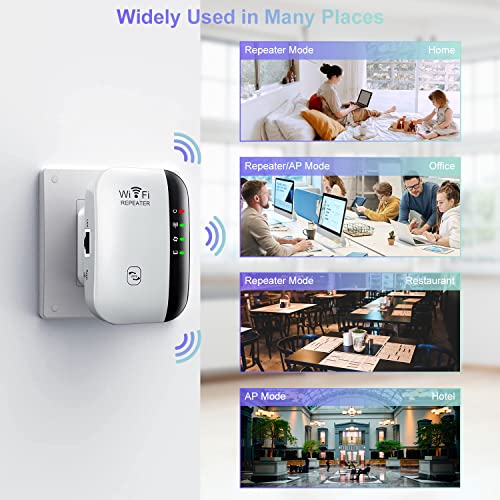 WiFi Extender, WiFi Signal Booster Up to 3000sq.ft and 30 Devices, WiFi Range Extender, Wireless Internet Repeater, Long Range Amplifier with Ethernet Port, 1-Tap Setup, Access Point, Alexa Compatible