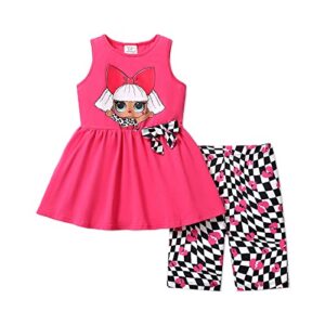 l.o.l. surprise! girls a-line sleeveless dress shorts set girls holiday outfits 2pcs girls pink dress 7-8 years
