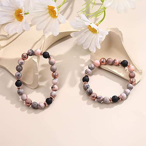 M MOOHAM Lava Rock Bracelets for Women, Gifts for Daughter Beaded Bracelets for Women Bracelets for Daughter Gifts Valentines Day Gifts for Daughter Valentines Day Gifts for Girls