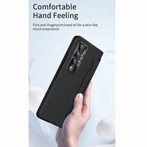 EAXER for Samsung Galaxy Z Fold 3 Full Coverage Case, Shockproof Case with Glass Screen Protector Hinge Protection Armor Hard Case Cover (Black)
