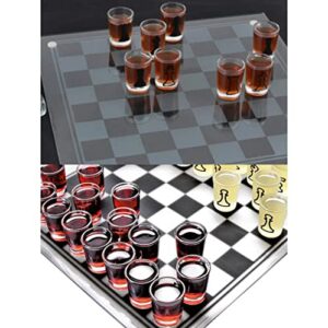 Nirelief Chess Set for Adults, Chess Board, Chess Sets Glass Chess Set Chess and Wine Cup Game Shot Drinking Glass Chess Set for Adult