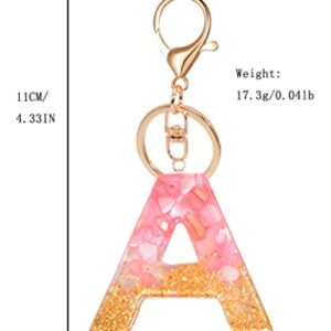 MBOAH Pink Initial Letter Keychain for Women、Kids、Teens、Girls、Sisters、Couples，Cute Key Chain Accessories for Car Keys、Wallet、Backpack，Personalized Funny Gift for Girlfriend、Boyfriend、Family(Letter：H)