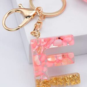 MBOAH Pink Initial Letter Keychain for Women、Kids、Teens、Girls、Sisters、Couples，Cute Key Chain Accessories for Car Keys、Wallet、Backpack，Personalized Funny Gift for Girlfriend、Boyfriend、Family(Letter：H)