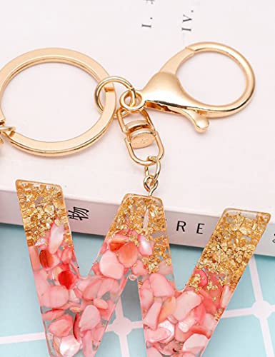 MBOAH Pink Initial Letter Keychain for Women、Kids、Teens、Girls、Sisters、Couples，Cute Key Chain Accessories for Car Keys、Wallet、Backpack，Personalized Funny Gift for Girlfriend、Boyfriend、Family(Letter：H)