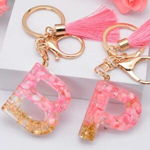 MBOAH Pink Initial Letter Keychain for Women、Kids、Teens、Girls、Sisters、Couples，Cute Key Chain Accessories for Car Keys、Wallet、Backpack，Personalized Funny Gift for Girlfriend、Boyfriend、Family(Letter：H)