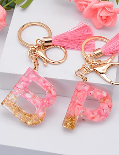 MBOAH Pink Initial Letter Keychain for Women、Kids、Teens、Girls、Sisters、Couples，Cute Key Chain Accessories for Car Keys、Wallet、Backpack，Personalized Funny Gift for Girlfriend、Boyfriend、Family(Letter：H)