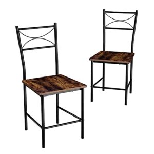 JOIN IRON 3-Piece Kitchen Dining Room Table Set for Small Spaces，Iron Wood Square Table with 2 Chairs for Kitchen Dining Room Furniture