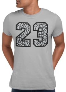 shirt to match retro jordan 23 elephant print men's graphic t shirt, 23 elephant print graphic tee to match jordans grey
