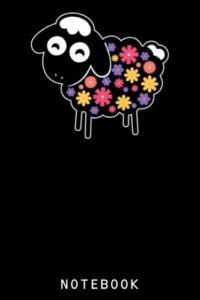 cute sheep with flower wool sheep flower lover journal notebook: 6 x 9 120 pages college ruled notebook | cute kawaii journal sheep gifts for sheep ... christmas gift for kids, teens, girls, boys