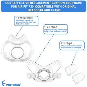 Replacement Cushion (M) & Frame Compatible with F30, Snug Fit & Reliable Seal, Excellent-Value Replacement Supplies by Everness (M)