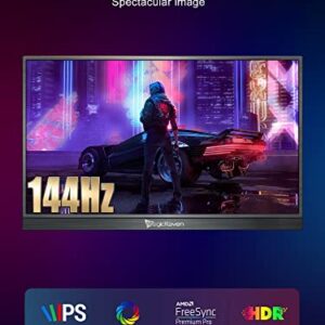 144HZ Portable Gaming Monitor, 17.3" 1080P Laptop Monitor, Dual USB C HDMI Second Computer Screen, VESA Gaming Display with Speakers, Travel Monitor for PS4/5 Xbox Switch MAC PC Phone