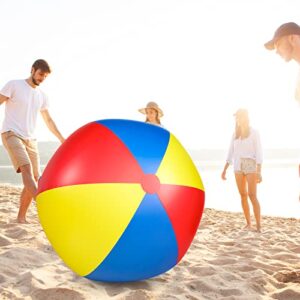 Chitidr 2 Pack 5 Feet Giant Beach Ball Large 3 Color Inflatable Ball Jumbo Plastic Water Balls for Adults Family Sport Beach Toys Massive Water Games Hawaiian Party Swimming Pool Party Decorations