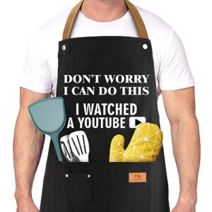 birthday gifts for men, gifts for husband from wife, gifts for boyfriend dad, grilling aprons with adjustable neck strap, chef cooking apron gifts for father's day, gifts for women mom, christmas