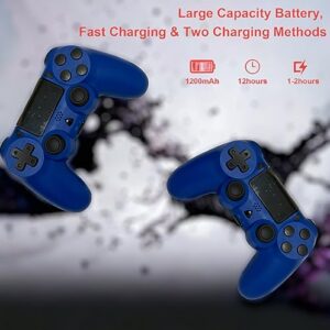 GameNext 【Blue, Upgraded Wireless P4 Remote Controller Compatible with PS-4/Slim/Pro with Dual Vibration/6-Axis Motion Sensor/Audio Replacement for PS-4 Controller