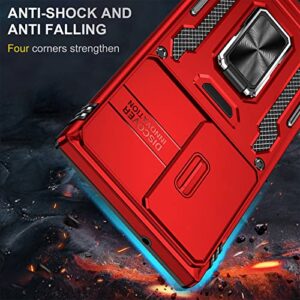 SEFING Phone Case S23 Ultra, for Galaxy S23 Ultra Phone Case with Stand, Slide Camera Cover, 360°Ring Magnetic Kickstand, Heavy Duty Shockproof Anti-Scratch Rugged Case for Samsung S23 Ultra (Red)