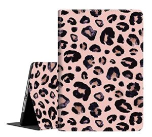 case for new ipad mini 6 2021 (6th generation), multi-angle view adjustable stand auto wake/slee for ipad mini 6th gen 8.3 inch , cowhide skin leopard brown cow
