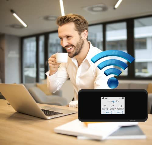 EVDO-LINK Bundle for Inseego 5G MiFi® M2100 Hotspot | Global 5G Mobile Portable WiFi with Case and Extra Battery for All Day Battery Compatible with Verizon