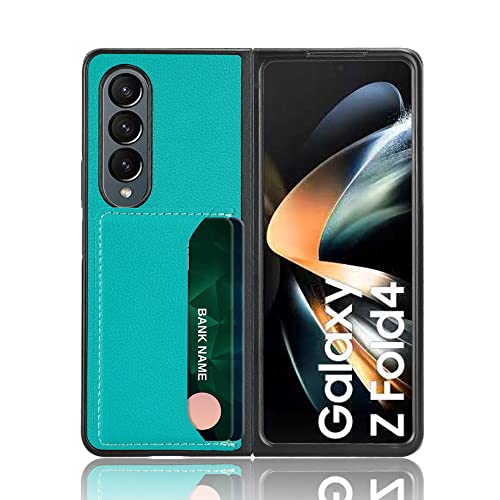 EAXER Compatible with Samsung Galaxy Z Fold 4 5G Case, with Wallet Card Holder Shockproof Luxury Leather Card Slot Case Cover (Green)