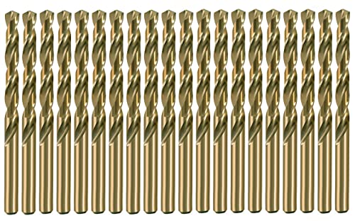 Cobalt Drill Bit Set 20Pcs 3/32 inch HSS Co M35 Twist Jobber Length Drill Steel Metal Iron