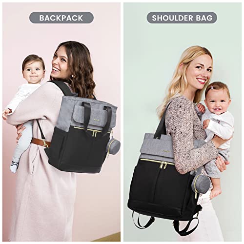 LOVEVOOK Diaper Bag Backpack,Diaper Bag Tote with Insulated Pockets,Baby Bag with Changing Pad,Baby Diaper Bag with Pacifier Case,Fashion Work Backpack for Women