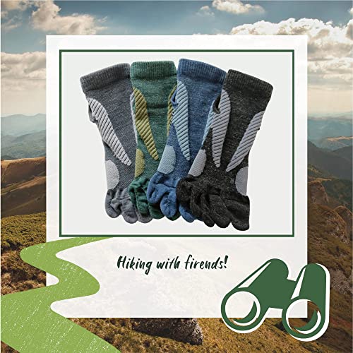 M Magic Sport Merino Wool Blend Non-Slip Above Ankle Toe Socks, Five Finger, Men and Women, Running, Hiking, Cycling, Camping (as1, alpha, l, x_l, regular, regular, Black pro)