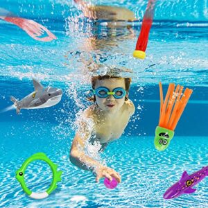 Korlon Tec 25 Pcs Pool Toys for Kids Ages 4-8, Swimming Pool Diving Toys, Underwater Pool Toys for Kids Ages 8-12, Fun Training Water Swim Toys Gift Set for Kids Boys Girls Adults