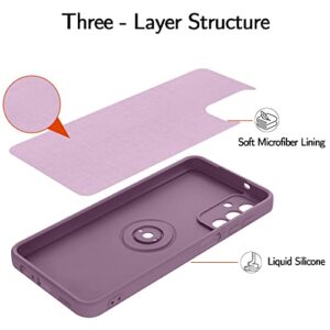 ZIYE Samsung A13 5G Phone Case with Ring Stand Holder Clip Kickstand Skin-Friendly Touch Silicone Case with 360°Rotatable Ring Kickstand Cover- Purple