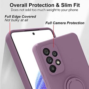 ZIYE Samsung A53 5G Phone Case with Ring Stand Holder Clip Kickstand Skin-Friendly Touch Silicone Case with 360°Rotatable Ring Kickstand Shockproof Fall-Proof Cover - Purple