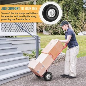 10-Inch Replacement Tire and Wheel 4.10/3.50-4" - 10” Utility Tires for Gorilla Cart, Dolly, Hand Truck, Generator, Lawnmower, Garden Wagon with 5/8” Axle Bore Hole - Double Sealed Bearings (2 pack)