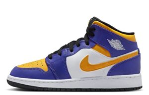 jordan youth air 1 mid gs dq8423 517 lakers - size 6.5y