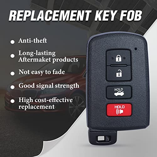 Keymall Keyless Entry Smart Prox Remote Key Fob Replacement for Toyota Avalon Camry Corolla 2013-2018 4 Buttons(281451-0020 G Board FCC ID:HYQ14FBA PN:89904-06140)