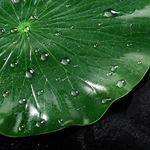 Jutom 24 Pieces 4 Sizes Artificial Floating Foam Lotus Leaves Water Lily Pads Ornaments Artificial Foliage Pond Decor for Patio Fish Pond Pool Aquarium Home Garden Wedding Party Decoration