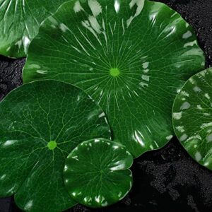 Jutom 24 Pieces 4 Sizes Artificial Floating Foam Lotus Leaves Water Lily Pads Ornaments Artificial Foliage Pond Decor for Patio Fish Pond Pool Aquarium Home Garden Wedding Party Decoration