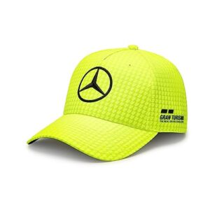 mercedes amg petronas formula one team - 2023 lewis hamilton driver hat - neon yellow - unisex - size: one size