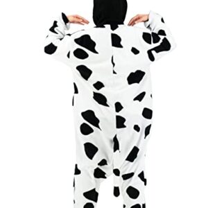 vavalad Cow Onesie Adult Unisex Adult Animal Onesie Animal Cosplay Polar Fleece Halloween Costume For Men Women