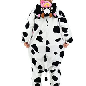 vavalad Cow Onesie Adult Unisex Adult Animal Onesie Animal Cosplay Polar Fleece Halloween Costume For Men Women