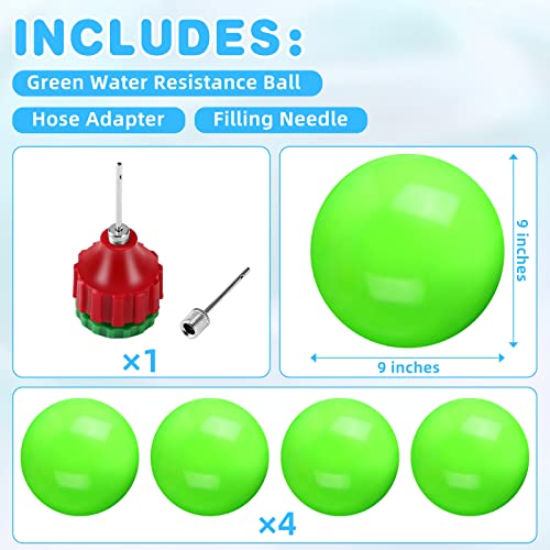 4 Pcs 9 Inch Water Resistance Ball for Low Impact Full Body Pool Workout Water Pool Aerobics Equipment Aquatic Fitness Equipment Weight Balls or Teen Adults Kids Passing Games Sports Exercise