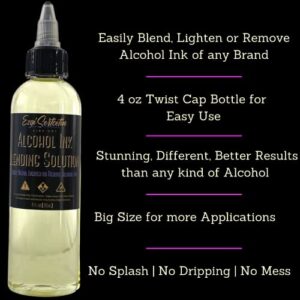 Premium Alcohol Ink Blending Solution|Alcohol Based Dye Paint Blending Mixing Solution to Lighten, Blend, Dilute, Re-Wet, Remove or Lift Ink |4 oz by Volume | by Ezgi Sertcetin