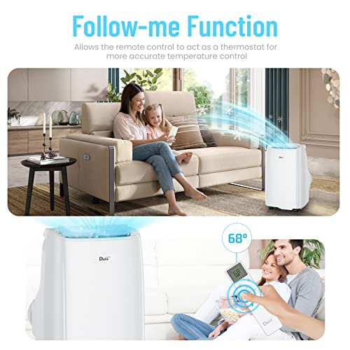 Portable Air Conditioners,8000 BTU(Ashrae) /5300 BTU (SACC), Compact Home A/C Cooling Unit with Remote Controller,Built-in Dehumidifier,Fan Modes,up to 150 Square Feet,white,New 2023 Model