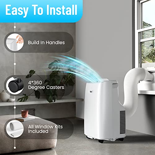 Portable Air Conditioners,8000 BTU(Ashrae) /5300 BTU (SACC), Compact Home A/C Cooling Unit with Remote Controller,Built-in Dehumidifier,Fan Modes,up to 150 Square Feet,white,New 2023 Model