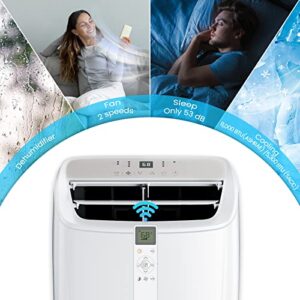 Portable Air Conditioners,8000 BTU(Ashrae) /5300 BTU (SACC), Compact Home A/C Cooling Unit with Remote Controller,Built-in Dehumidifier,Fan Modes,up to 150 Square Feet,white,New 2023 Model