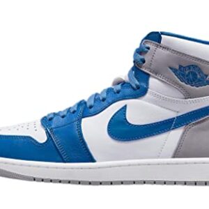 Men's Jordan 1 Retro High OG True Blue/White-Cement Grey (DZ5485 410) - 12