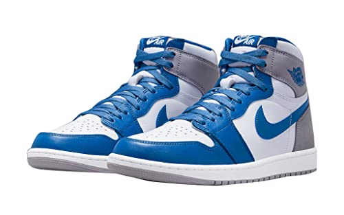 Men's Jordan 1 Retro High OG True Blue/White-Cement Grey (DZ5485 410) - 12