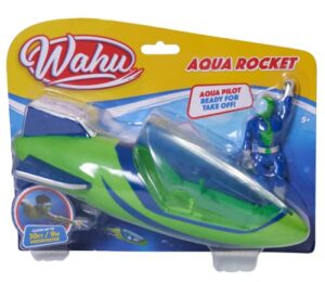 wahu aqua rocket green/blue water & pool toy - glides up to 30' underwater - ages 5 and up