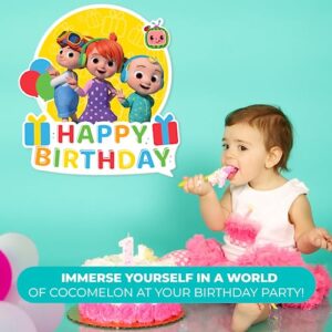 CoComelon JJ and His Brothers Happy Birthday Sign in PVC - EGD X CoComelon Series - PVC Birthday Supplies - Support with Double-Sided Tape - Multiple Size Options (EGDCOCO026) (Wide 10"x 11" Height)