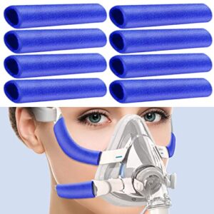 8 pcs cpap strap covers, universal and reusable strap pads, pad a cheek for cpap，blue