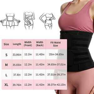 Jueachy Waist Trainer Belt Women Soft Waist Trimmer Sweat Stomach Tummy Wrap Shaper Burning Sweatband Black