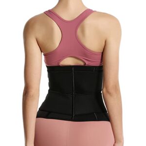 Jueachy Waist Trainer Belt Women Soft Waist Trimmer Sweat Stomach Tummy Wrap Shaper Burning Sweatband Black