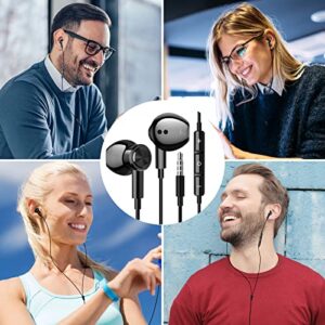 3.5mm Headphones Wired Earbuds with Microphone Noise Cancelling Earphone HiFi Stereo Clear Call Volume Control Semi In-Ear Ear Buds for Moto G Power G Pure Samsung A03s S10 A12 Nintendo Switch MP3 MP4