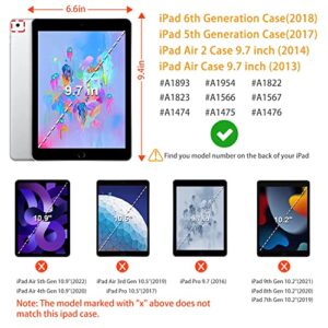 iPad Air 2 Case, iPad Air Case, iPad 9.7 Case for iPad 5th/6th Generation Case 2017/2018, Lightweight Soft Shockproof iPad Cover Free-Angle Viewing with Adjustable Stand Auto Wake/Sleep, Daisy